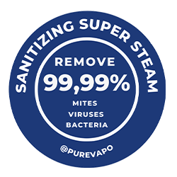 Sanitizing Super Steam - Remove 99,99% de Mites, Viruses e Bacteria